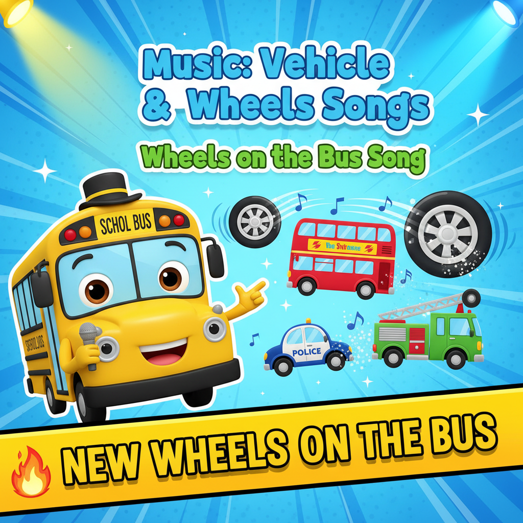 🔥 NEW Wheels on the Bus (Super Fun Music: Vehicle & Wheels Sing-Along!) #Shorts