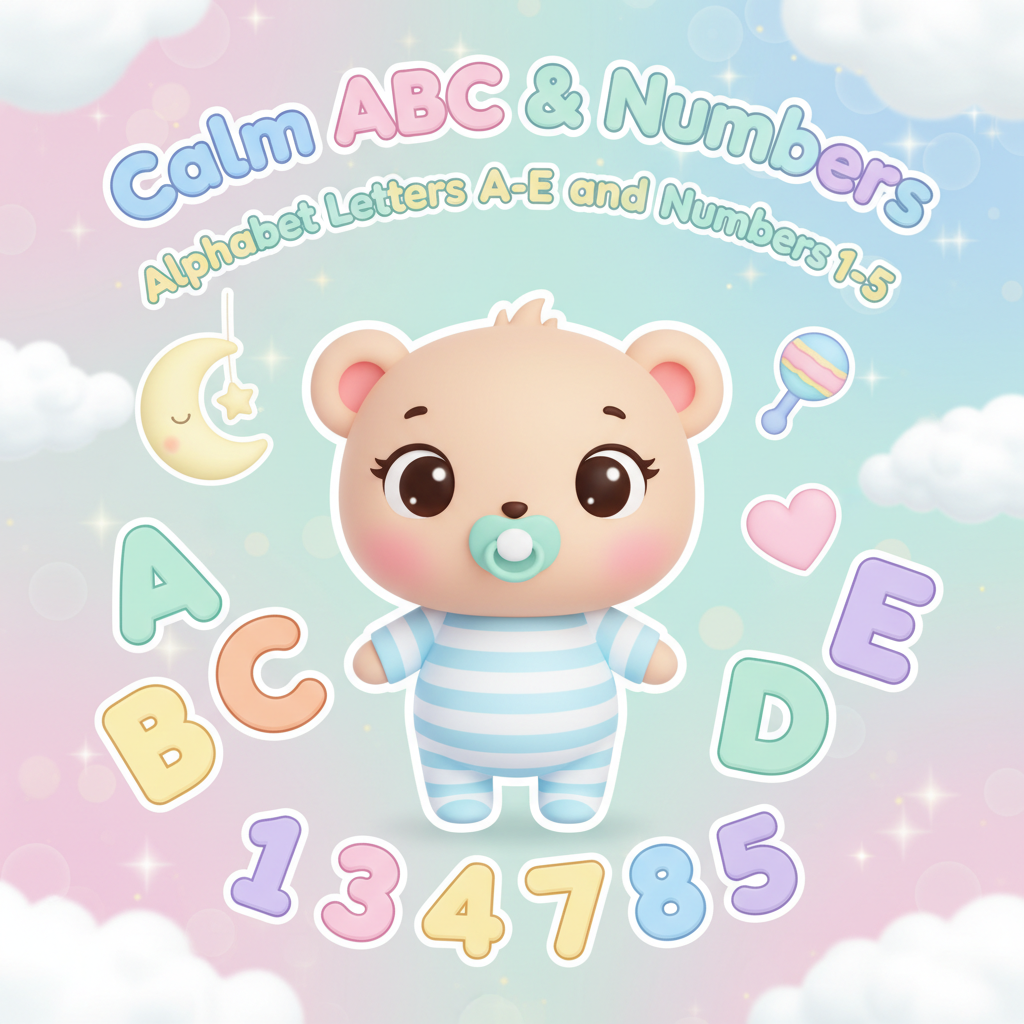 ABC og Beroligende Tal for Babyer | Lær Bogstaver og Tæl til 5 🧸