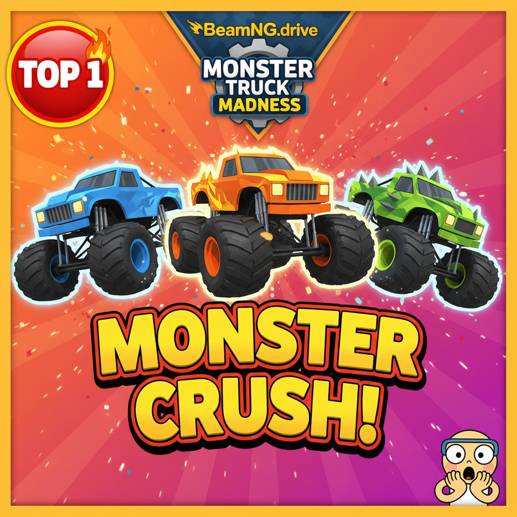 UNSTOPPABLE Monster Truck CRUSH! 🔥 BeamNG Drive Kids Game 🎮