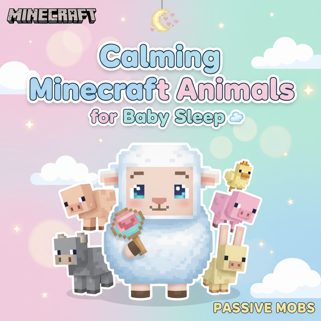 Minecraft Animals for Kids Relaxation & Sleep ☁️ Peaceful Mobs!