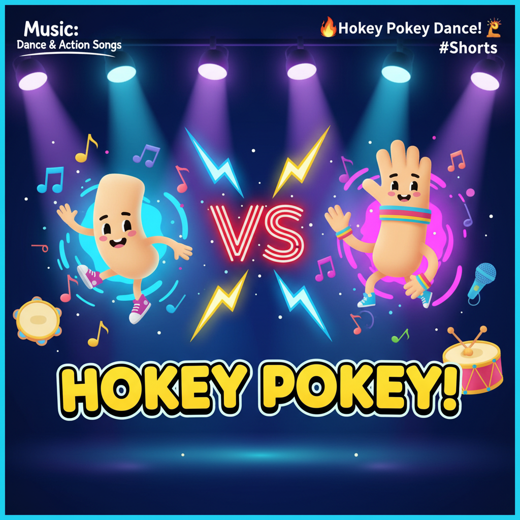 🔥Hokey Pokey Dance! (Music: Dance & Action Songs) 🕺 #Shorts