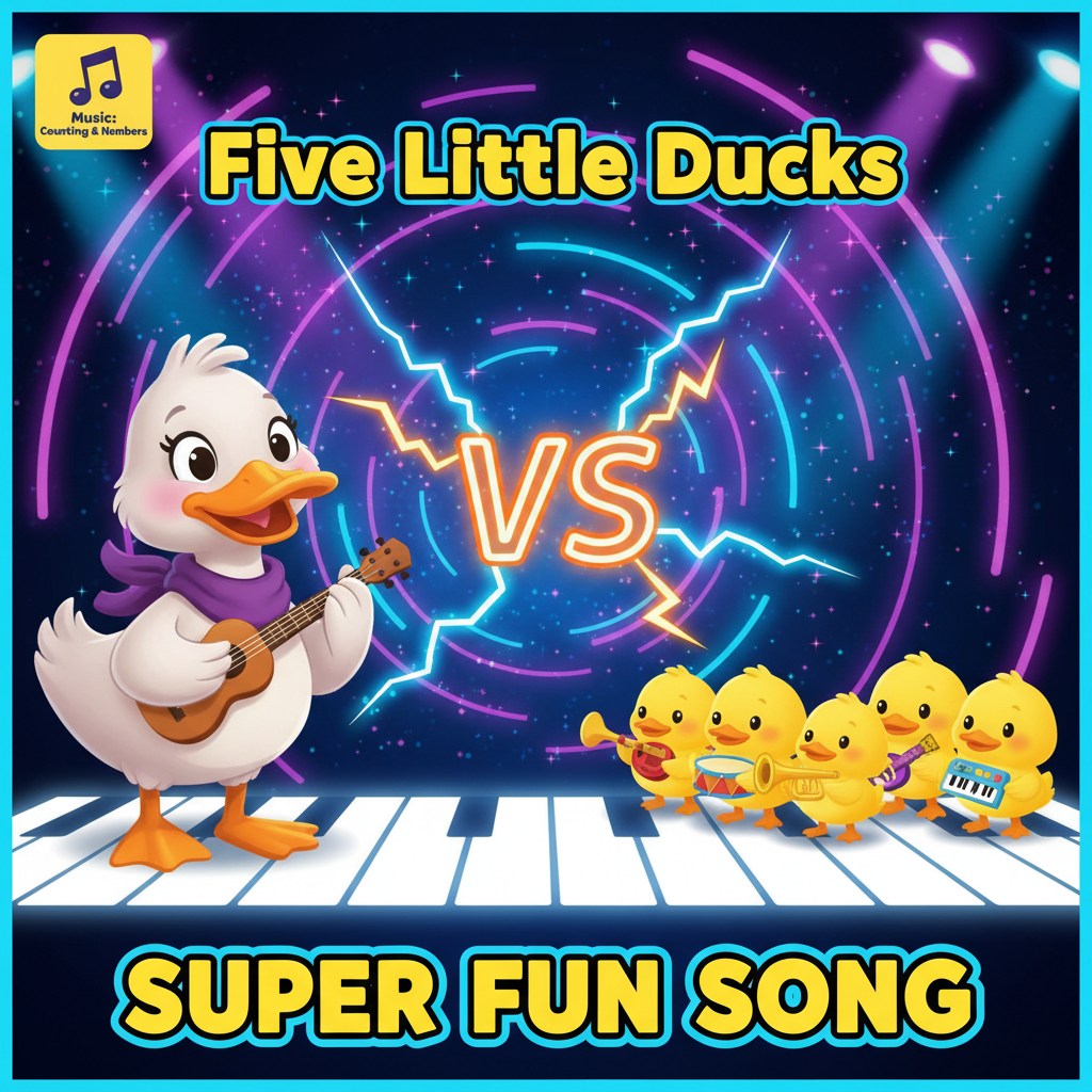 🔥 Super Fun Counting Song with 5 Little Ducks (Music: Counting & Numbers) #Shorts
